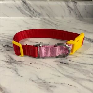 Lego Collection dog‎ collar colour block pink yellow